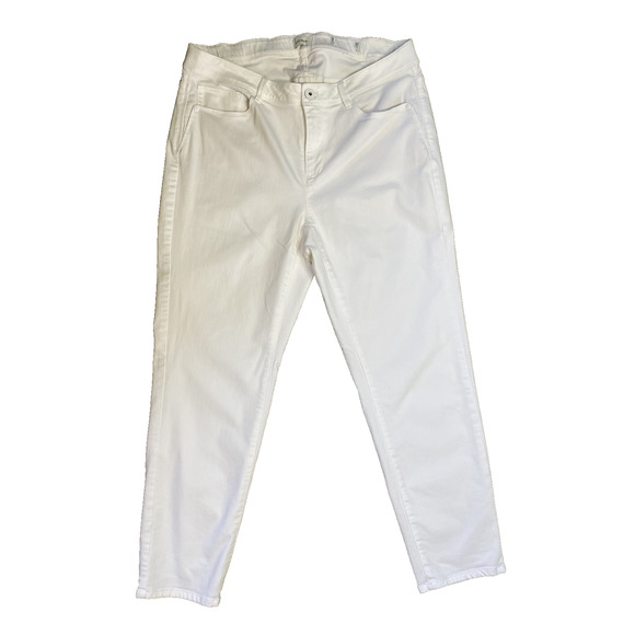 J Jill Denim White Jeans Womens 14? Authentic Fit Stretch Casual Coastal Pants - Picture 1 of 14